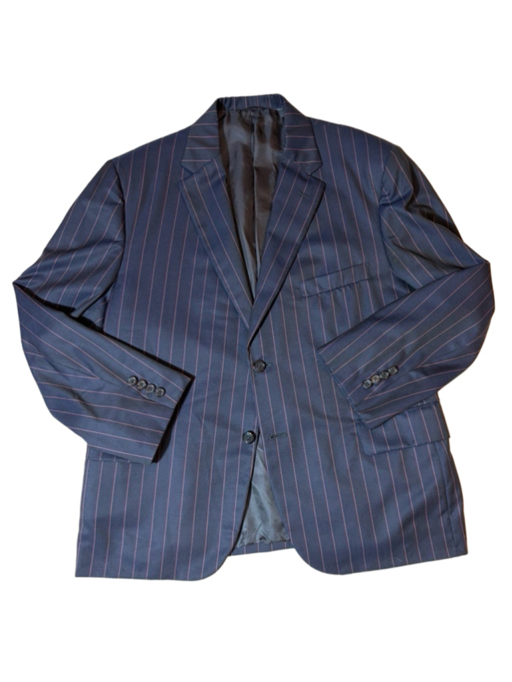 Holland & Sherry Chris Holm Bespoke Navy Pinstripe Blazer Savile Row Cloth